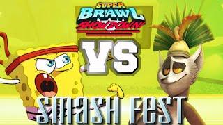 Classic SpongeBob SquarePants vs King Julien | Super Brawl Showdown v0.3.0b Full Match Gameplay