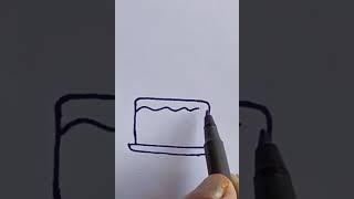 How to draw a simple cute cake  ||,kids drawing