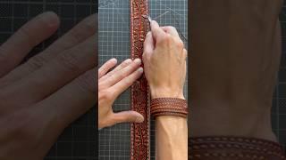 Making Leather Belt (edge finishing)#leathercraft #edc #leathergoods #handmade