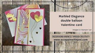 Marbled Elegance double balloon Valentine card