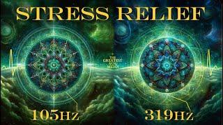 Powerful Binaural Stress Relief Frequencies 105hz 319hz (Use headphones or external speakers)