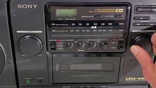 Vintage Sony CFD-440 CD Cassette Player AM/FM Radio Cassette Boombox Detachable