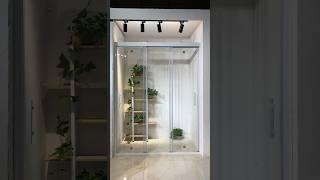 白色鋁趟門三門互動玻璃浴屏 shower enclosure shower door #浴屏 #不銹鋼 #bathroom #temperateglass #slidingdoor  #強化玻璃