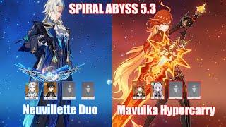 C1 Neuvillette Duo & C0 Mavuika Hypercarry | Spiral Abyss 5.3 | Genshin Impact