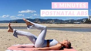 5 MIN POSTPARTUM ABS // Postnatal Pilates Restore Your Core After Baby Deep Core & Pelvic Floor