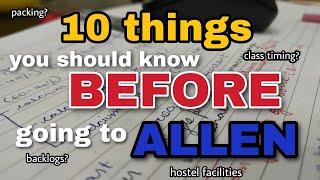 10 things you should know before going to ALLEN in 2024 #allen #neetaspirant