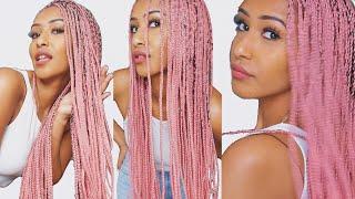 Watch Me Give Myself Pink Box Braids + How I Maintain Them