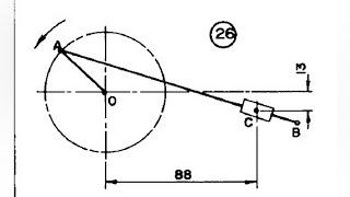 CRANK MECHANISM - link mechanism 4 in | Technical drawing | Engineering drawing