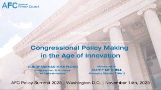 Keynote — Congressional Policy Making in the Age of Innovation | Fintech Policy Summit 2023