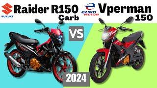 Suzuki Raider R150 Carb vs Euro Motor Vperman 150 | Side by Side Comparison | Specs & Price | 2024