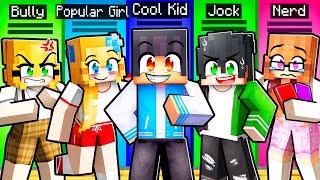 10 FRIENDS on one HIGHSCHOOL BLOCK in Minecraft!