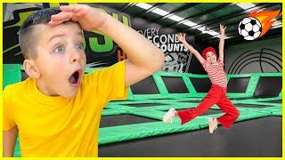 Trampoline Park and Fun Adventure with Friends ️ Dodgeball at Indoor Trampoline Park for Kids