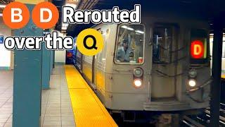 ⁴ᴷ⁶⁰ B and D Trains Rerouted over the Q Line in Manhattan!