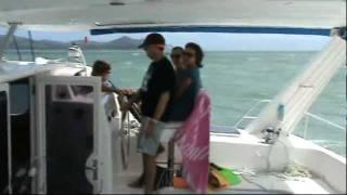 Catamaran Sailing Fast in 30 Knot + Winds - Leopard 47