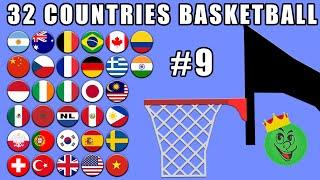 Basketball Marble Race with 32 Countries #9 \ Marble Race King