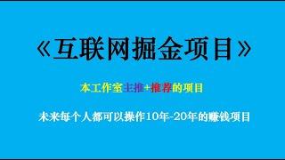 《互联网掘金项目》正式上线，测试了大半年，日赚3000+