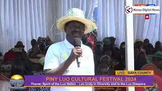 First speech of the Year!! Listen to Raila Odinga impactful speech during 2nd day of Piny Luo Fest!!