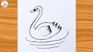 Simple Swan Drawing||Easy Pencil Sketch ideas||Easy Drawing ideas for Beginners