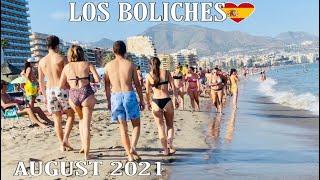 LOS BOLICHES, FUENGIROLA MALAGA SPAIN BEACH WALK AUGUST 2021, Summer Beach Walk Updates [4K]