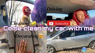 Cleaning and decorating my car in 60 degrees weather|laesha tybree