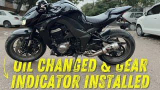 Z1000 OIL CHANGE & GEAR INDICATOR INSTALLATION |KAWASAKI| SHAZZY ALI MOTOVLOGS|