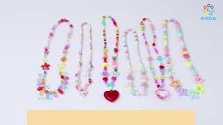 SYGA Plastic Beads for Kids Crafts Children's Jewelry Making Kit DIY Bracelets Necklace Hairband