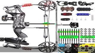 Aimdorarchery Compound Bow Kit with 100 Pcs Steel Balls 23.5”-28.5”Draw Length,30-60 Lbs Draw Weigh