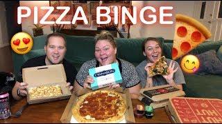 PIZZA HUT Mukbang (pizza, pasta, garlic bread, cinnabon mini rolls) w/ Officer Daniels & Beth!