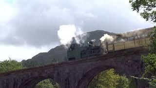 Rheilffordd Yr Wyddfa/Snowdon Mountain Railway steam loco train enters Llanberis Gwynedd Cymru/Wales