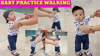 My 10month baby Learning Walk, First time Walk in a public #babyjustin #walkingshow