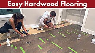 Beginner Hardwood Flooring Installation, EASY Floating Floor Method | Builds by Maz