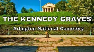 Famous Graves - JFK and Jackie Kennedy Gravesites Arlington National Cemetery and Eternal Flame (4K)