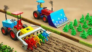 Diy tractor making mini Bulldozer Transport Agriculture Machine | diy Rainbow Plow Machine | HP Mini