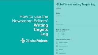 How to use the GV Writing Targets log - #1