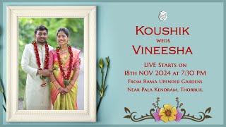 KOUSHIK with VINEESHA reception LIVE on 18th NOV 2024