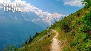 hiking for 90 minutes with views of mont blanc