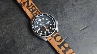 Ashland Leather Reverse Color 8 Shell Cordovan Leather Watch Strap
