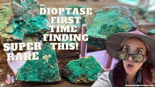 Dioptase crystals EVERYwhere Super Rare - First Time Finding Dioptase minerals