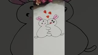 How to draw cute rabbits easy drawing|rabbit art ideas easy#fyp #viral #shorts #drawing  #trending