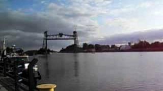 Port Colborne Lift Bridge goes up for one small sailboat July 18, 2009