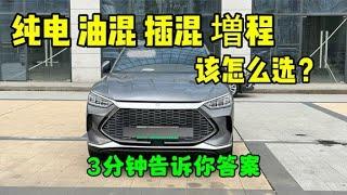 想买新能源车？插混，油混，増程式，纯电车有什么区别？该如何选