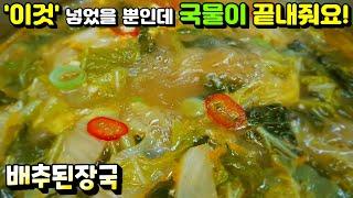 [배추된장국] 조미료 없이도 시원하고 맛난 된장국 끓이기! 배추 겉잎 버리지 마세요. doenjangguk(Soybean Paste Soup)