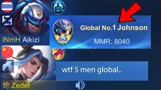 I MET TOP 1 GLOBAL JOHNSON OPEN MIC & GLOBAL 2 DYRROTH AND LYLIA IN 5 MEN RANK!! (they are funny)