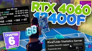 i5 12400f RTX 4060 RTSS 165 fps cap ranked fortnite fps test performance mode chapter 6 season 2