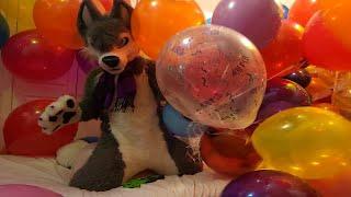 Helium balloons squeeze pop