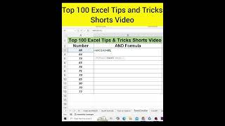 #16 Top 100 Excel Tips and Tricks Shorts Video | Deepak Jhanswa | AND Formula | AND Function | #and