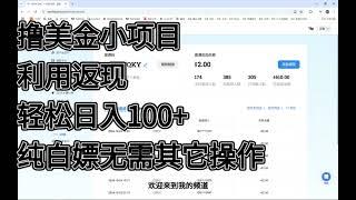 撸美金项目，轻松0负担白嫖，无需任何操作或教程，日入100+随时可提现