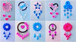 10 Quick Easy Paper Wall Hanging Ideas / Heart Flower Wall decor / Cardboard  Reuse /Room Decor DIY