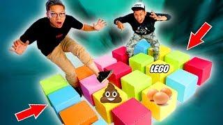 JANGAN SAMPAI SALAH INJAK KOTAK PART 2!! LEGO, SLIME, TELUR!!