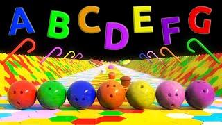 ABC Bowling Song for Kids. Sweets, Colors, Shapes Fun & Education